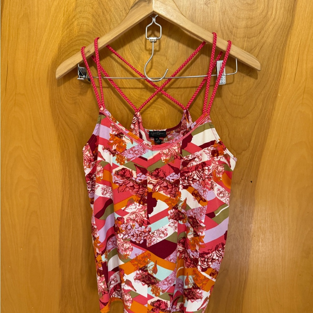 Jessica Simpson Pink and Orange Floral Camisole